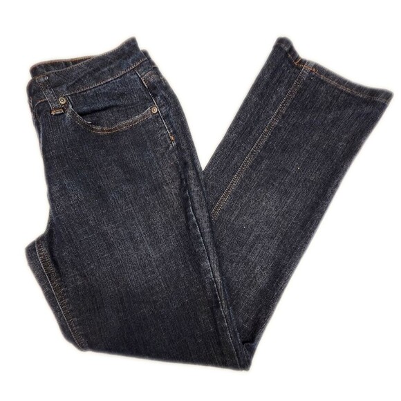 St. John's Bay Dark Blue Trouser Straight Leg Denim Jeans, 10P - Picture 1 of 7
